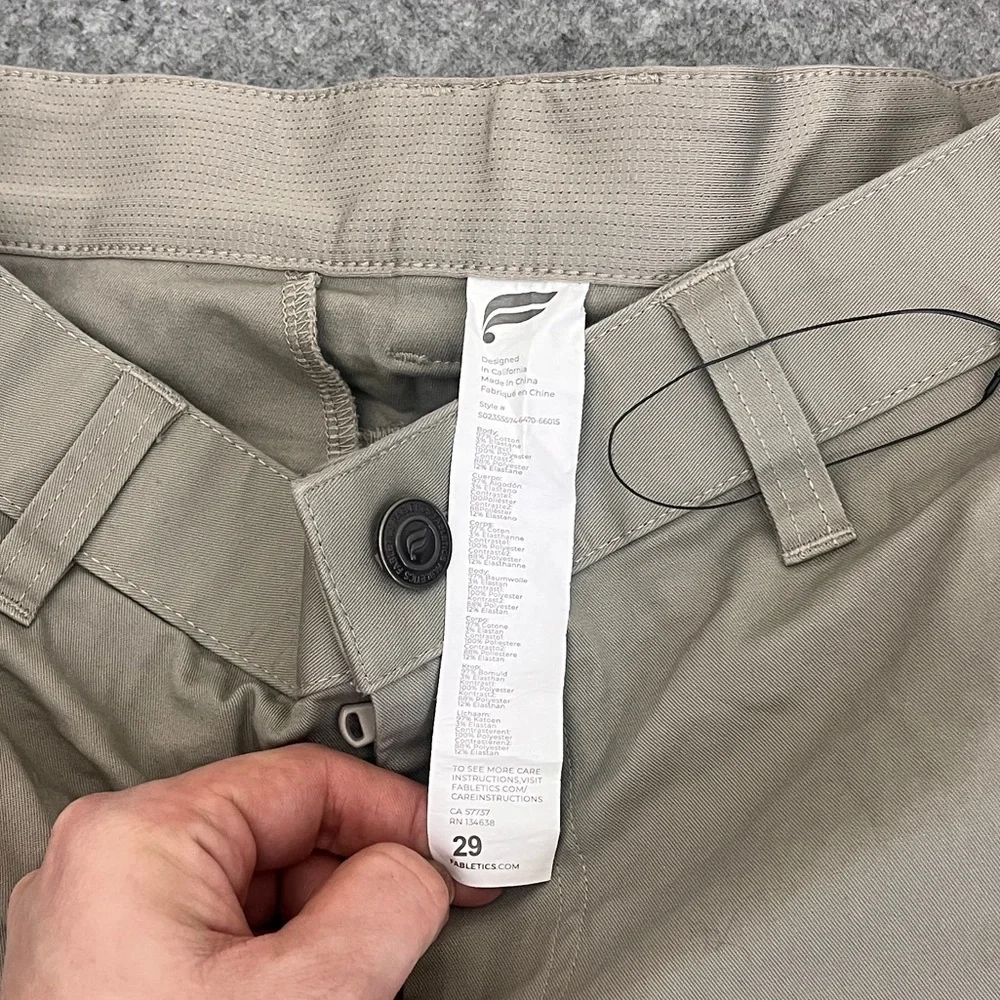 Fabletics Khaki The High Side Chino Short Size 29 Mens NWOT